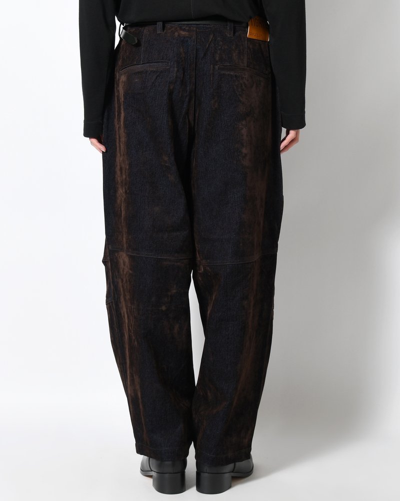 FLOCKY DENIM BALLOON PANTS -NAVY-