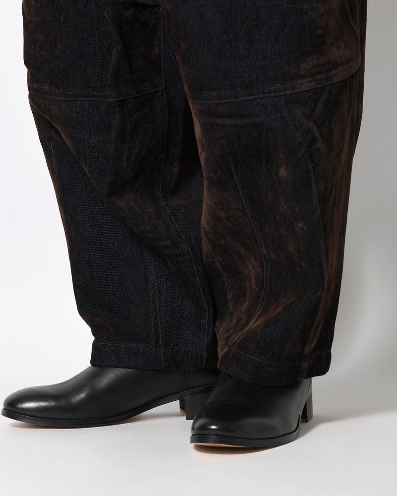 FLOCKY DENIM BALLOON PANTS -NAVY-