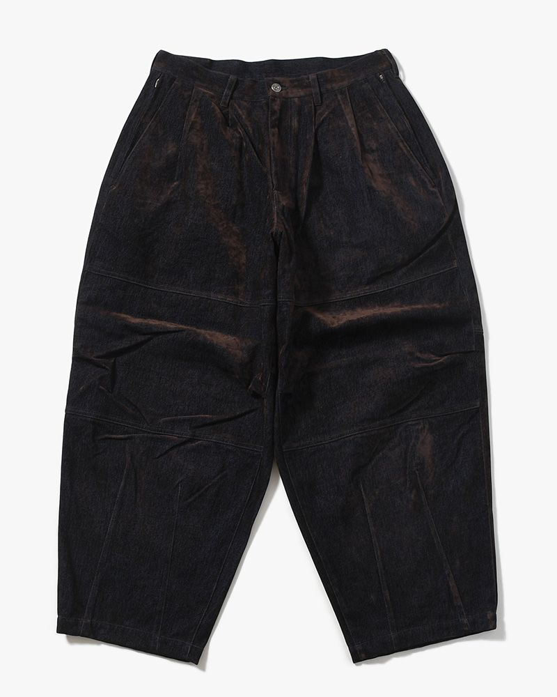 FLOCKY DENIM BALLOON PANTS -NAVY-
