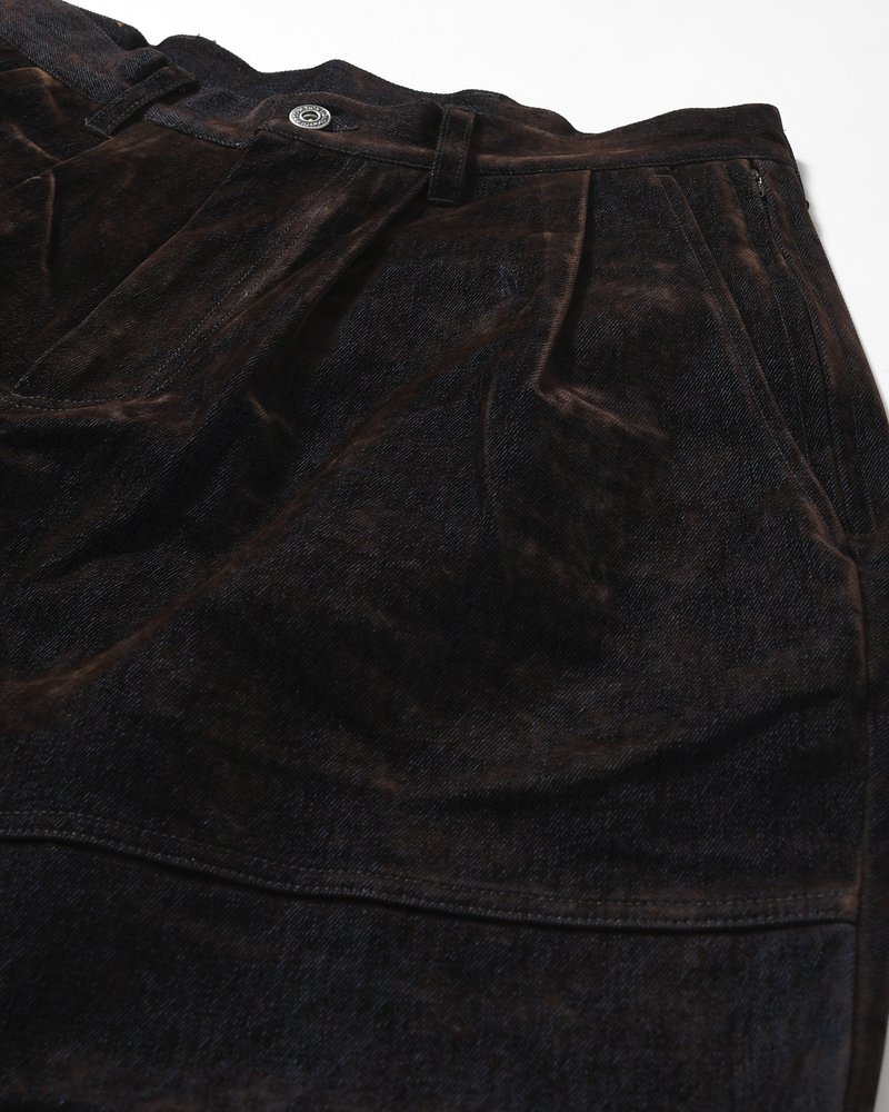 FLOCKY DENIM BALLOON PANTS -NAVY-