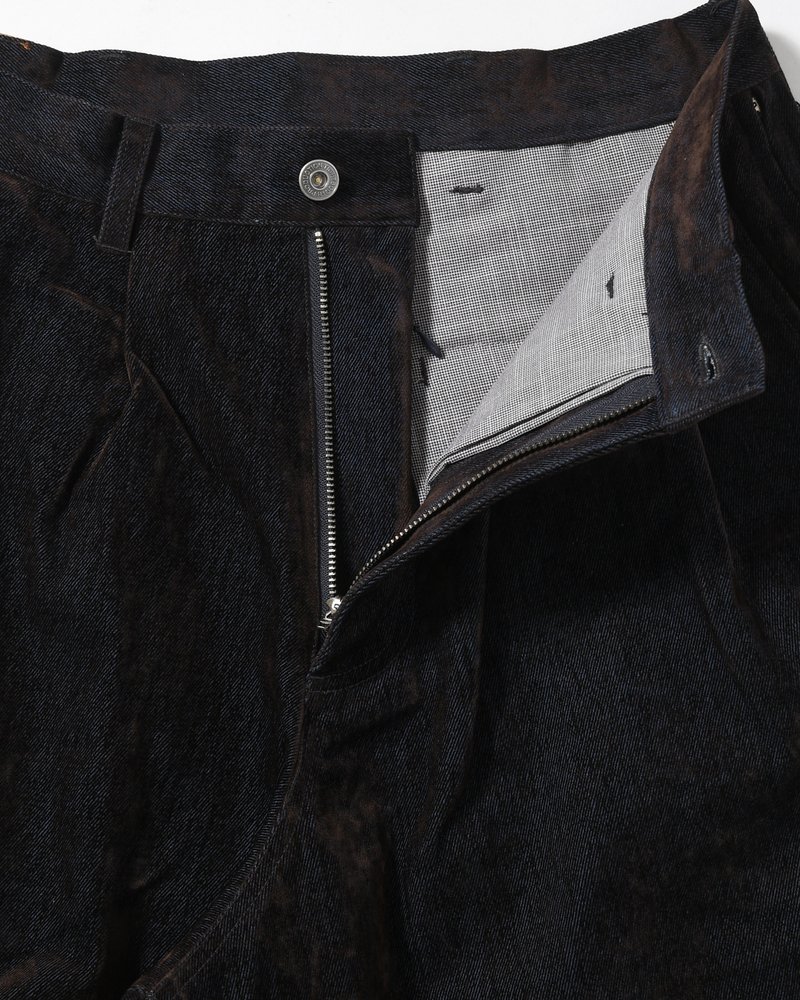 FLOCKY DENIM BALLOON PANTS -NAVY-