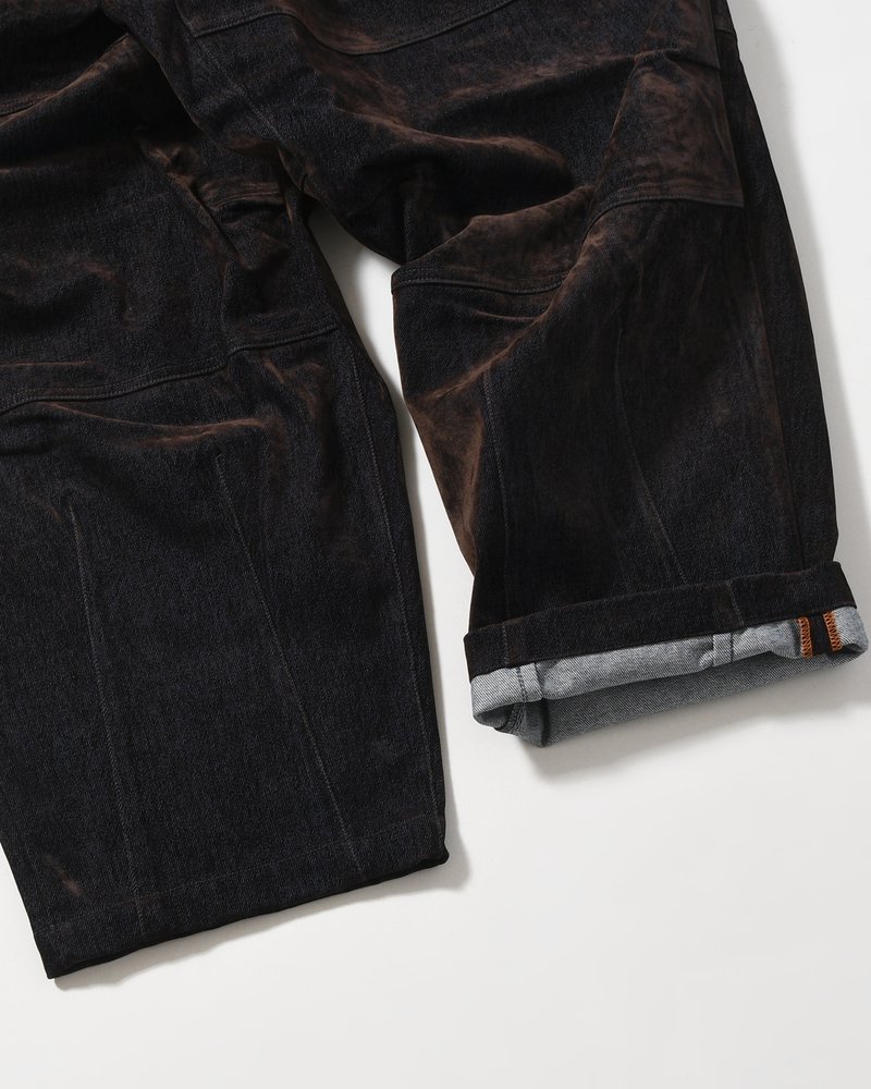 FLOCKY DENIM BALLOON PANTS -NAVY-