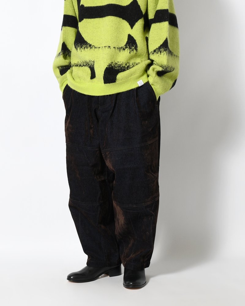 FLOCKY DENIM BALLOON PANTS -NAVY-
