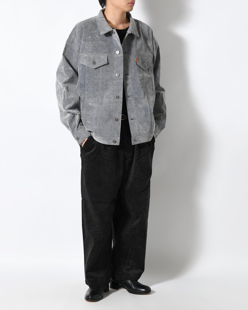 CORD BAGGY SLACKS -BLACK-
