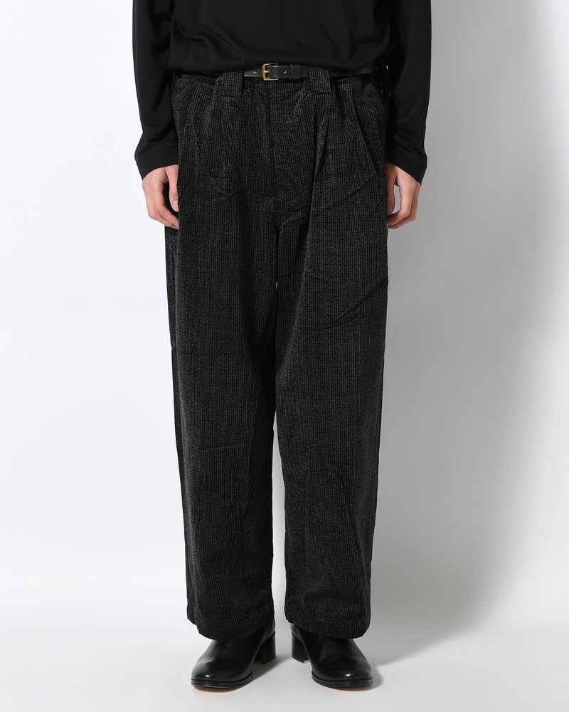 CORD BAGGY SLACKS -BLACK-
