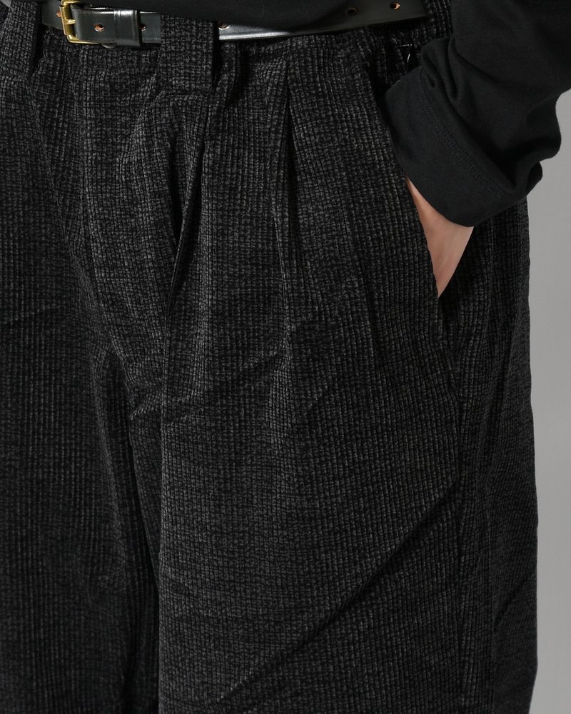 CORD BAGGY SLACKS -BLACK-