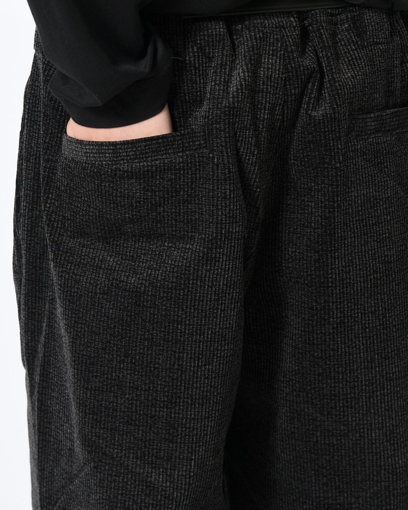 CORD BAGGY SLACKS -BLACK-