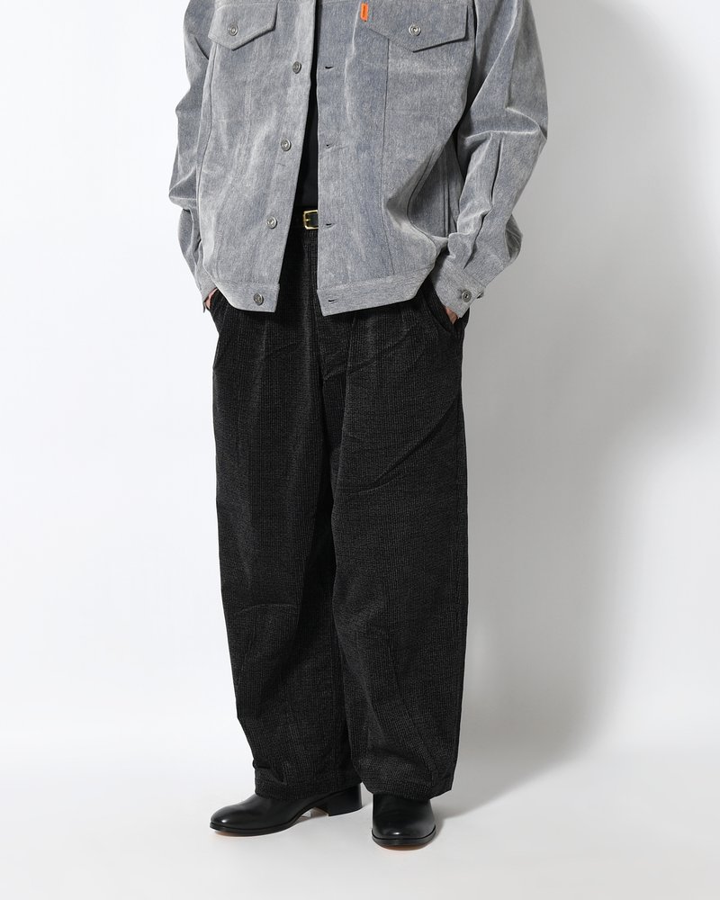 CORD BAGGY SLACKS -BLACK-