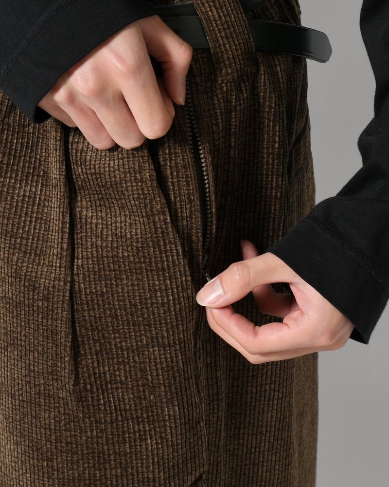 CORD BAGGY SLACKS -KHAKI-