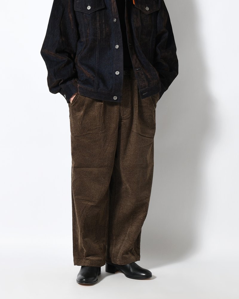 CORD BAGGY SLACKS -KHAKI-
