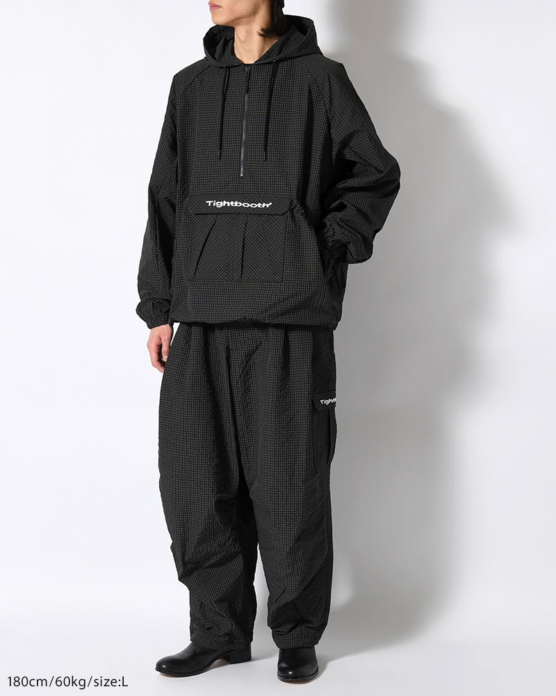 RIPPLE PLAID ANORAK -BLACK-