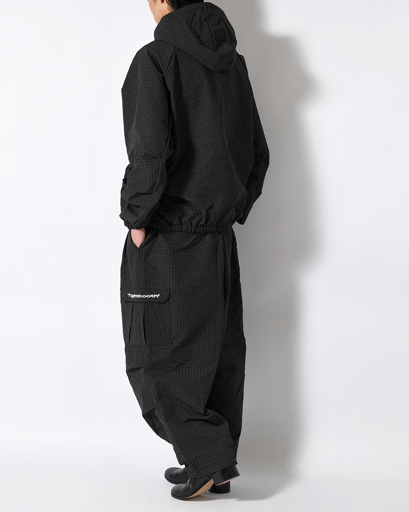 RIPPLE PLAID ANORAK -BLACK-