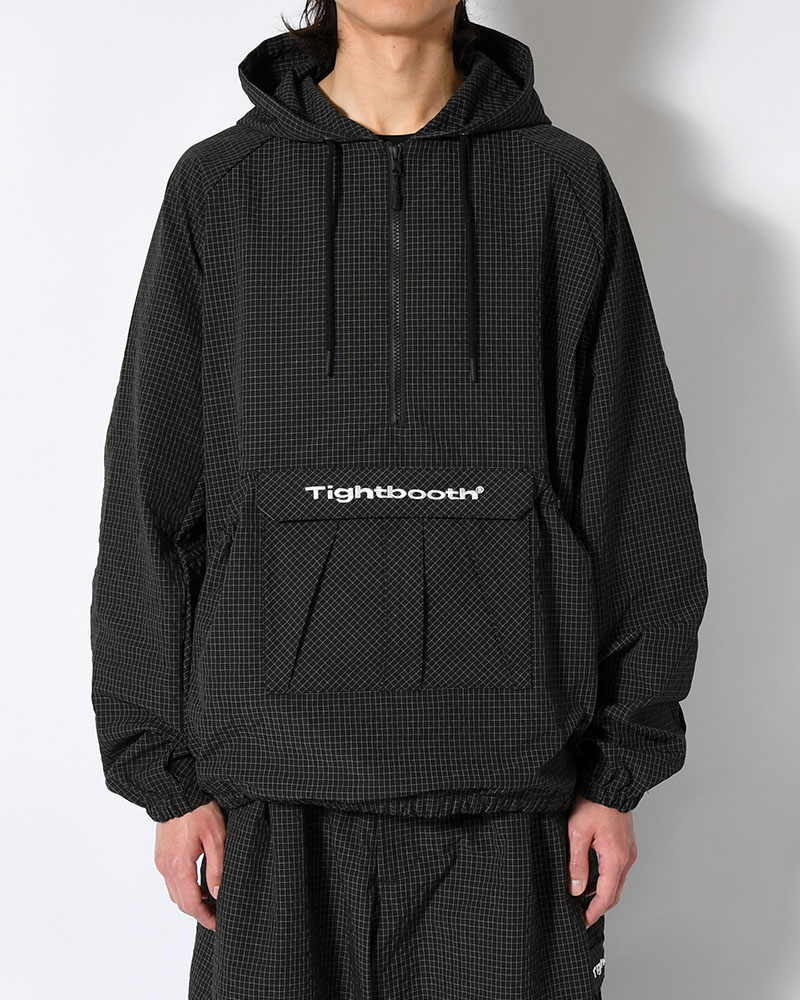 RIPPLE PLAID ANORAK -BLACK-