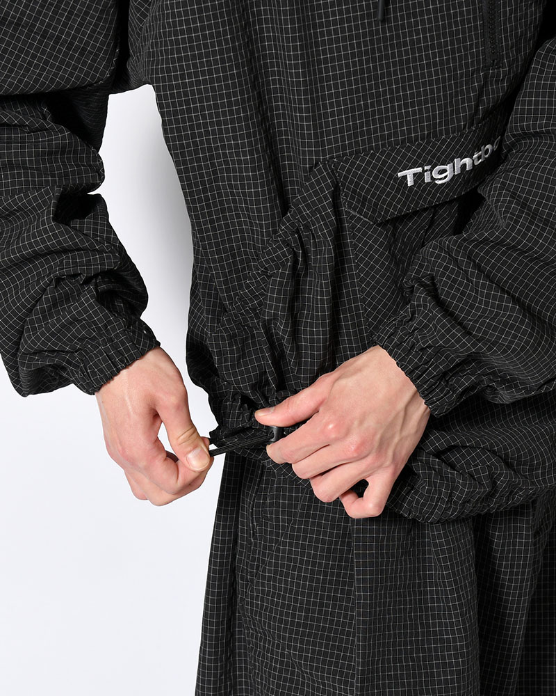 RIPPLE PLAID ANORAK -BLACK-