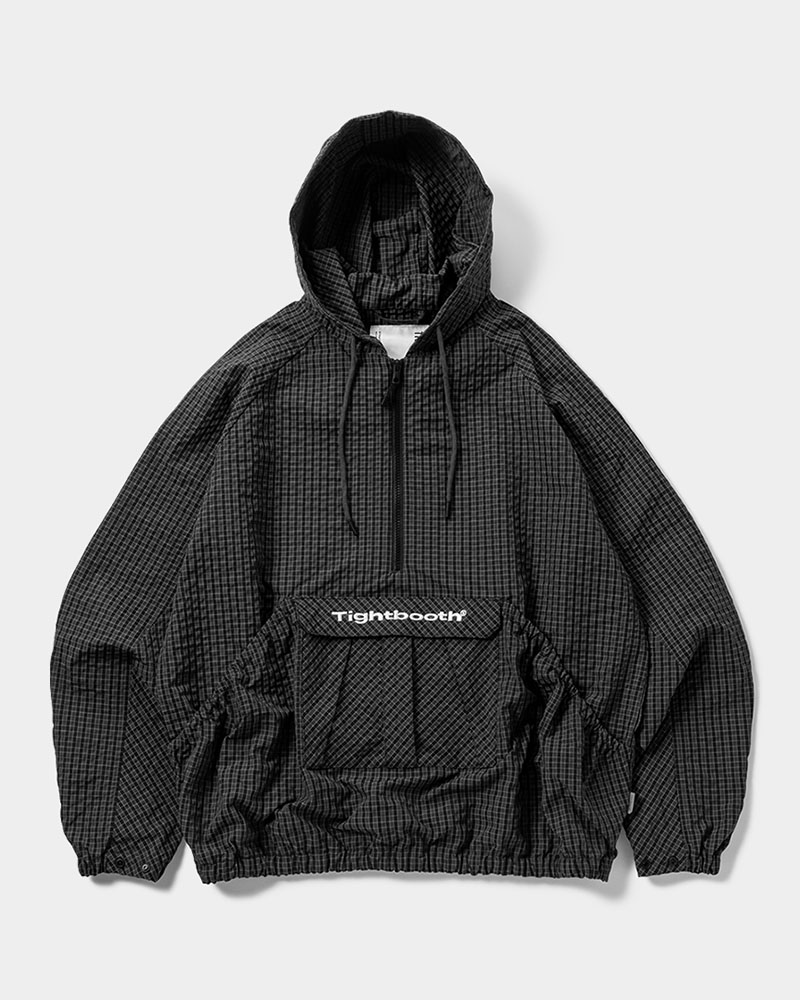 RIPPLE PLAID ANORAK -BLACK-