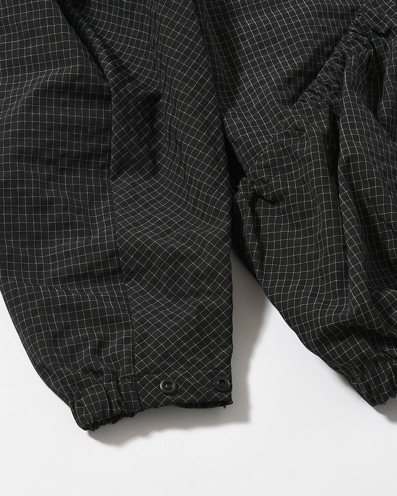 RIPPLE PLAID ANORAK -BLACK-
