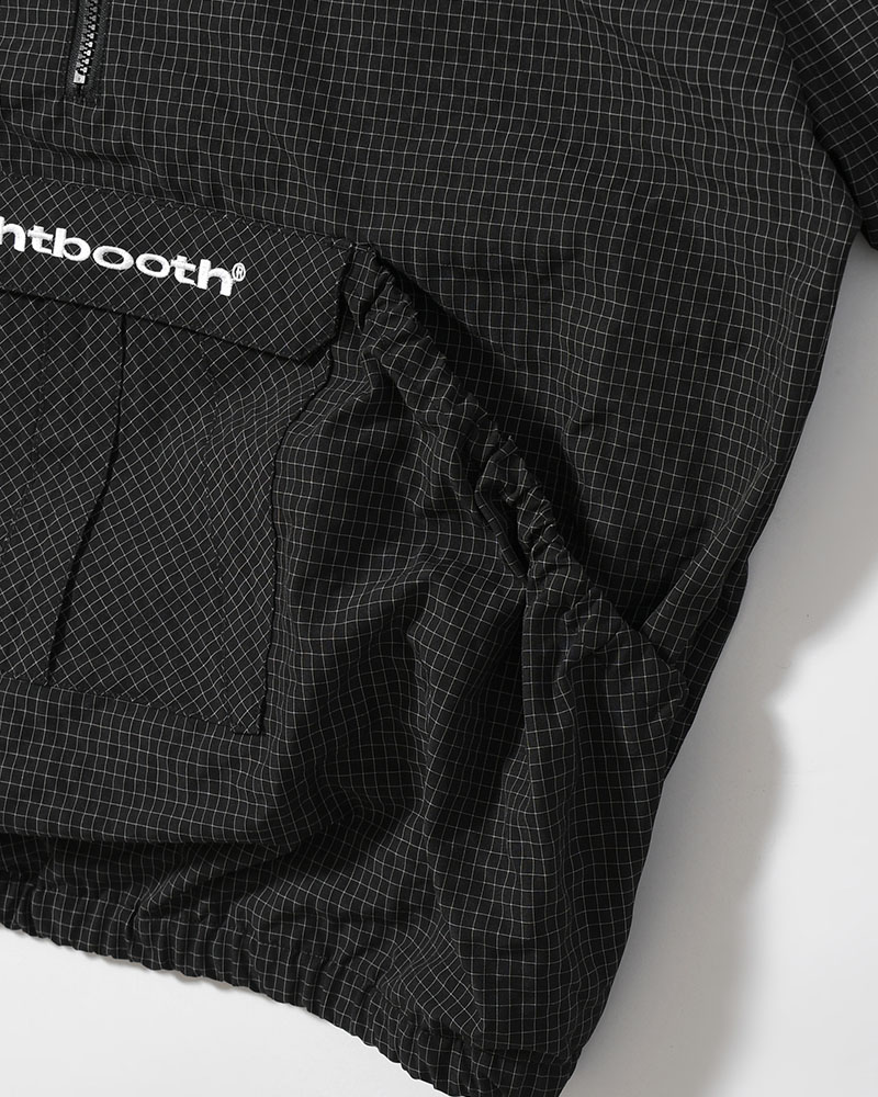 RIPPLE PLAID ANORAK -BLACK-