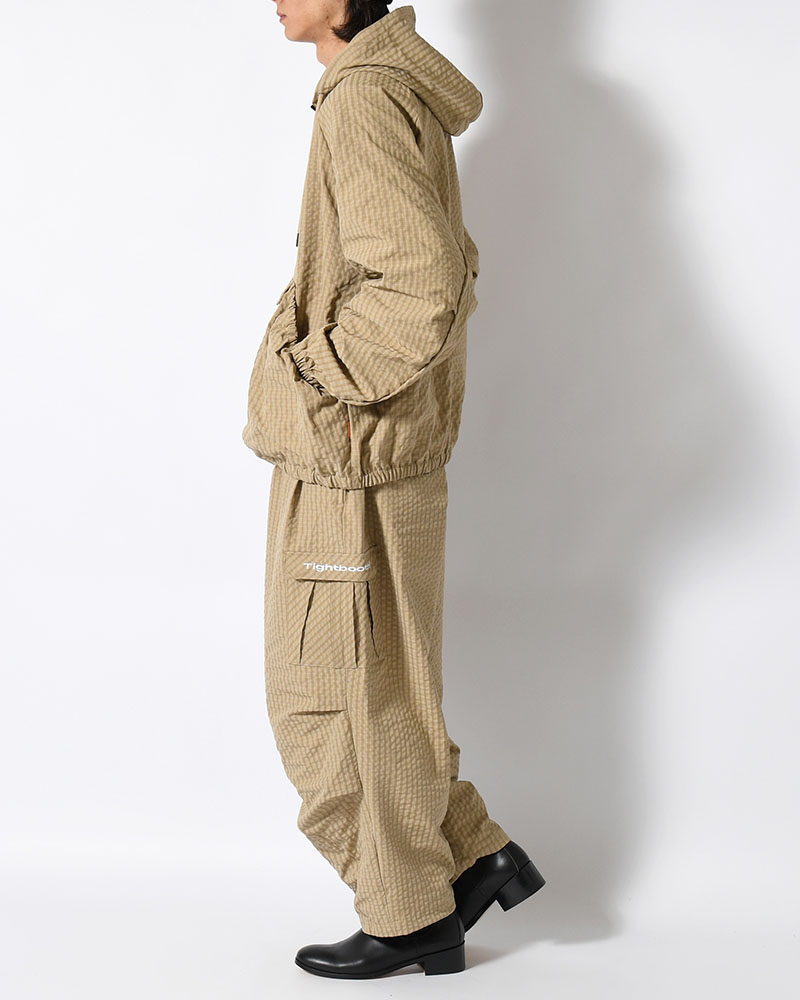 RIPPLE PLAID ANORAK -BEIGE-