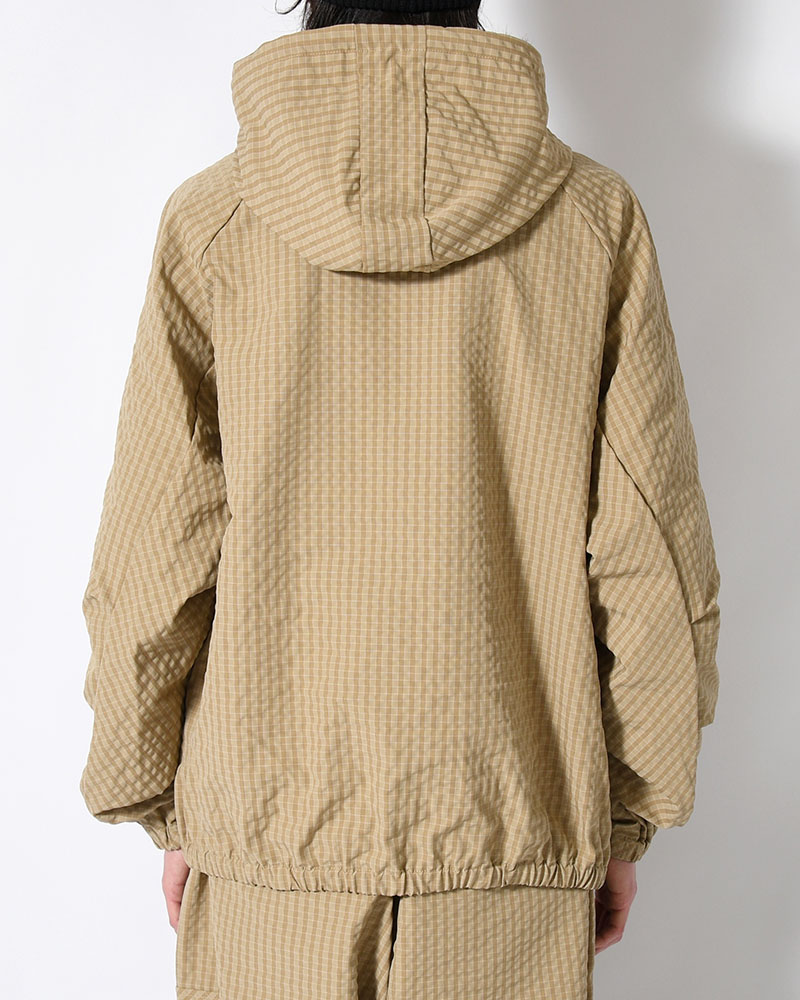 RIPPLE PLAID ANORAK -BEIGE-