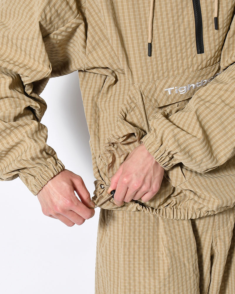 RIPPLE PLAID ANORAK -BEIGE-