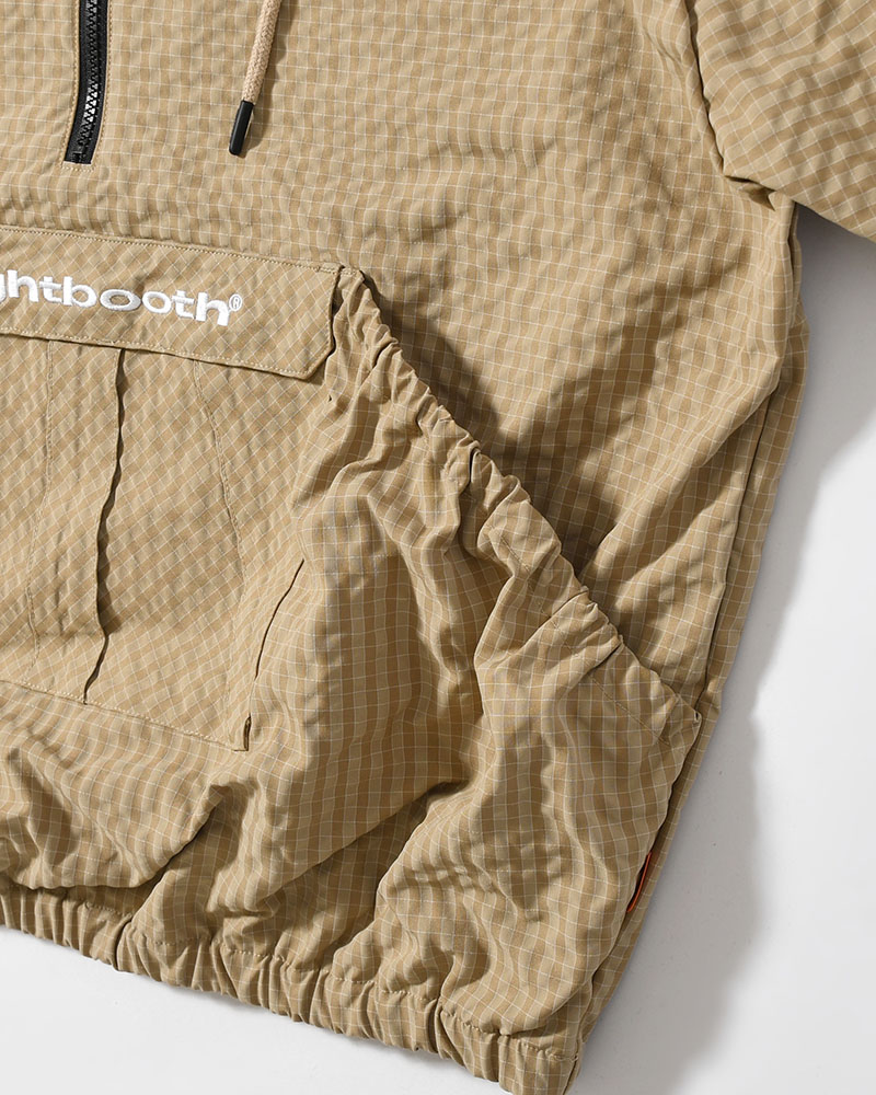 RIPPLE PLAID ANORAK -BEIGE-