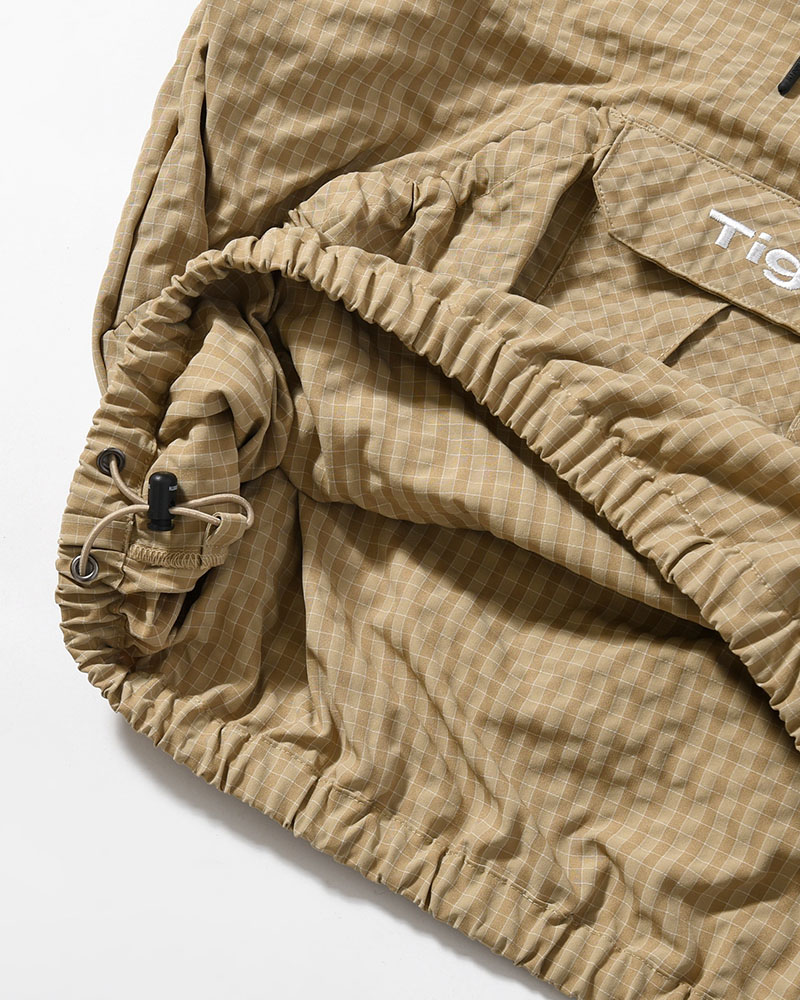 RIPPLE PLAID ANORAK -BEIGE-