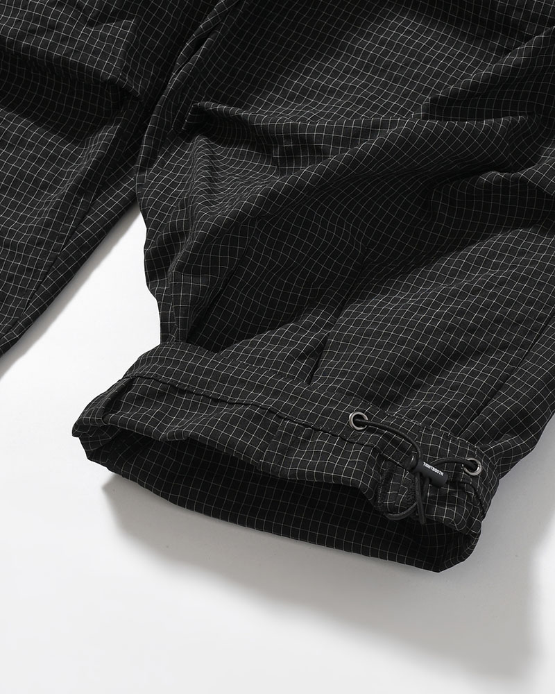 RIPPLE PLAID BALLOON PANTS -BLACK-