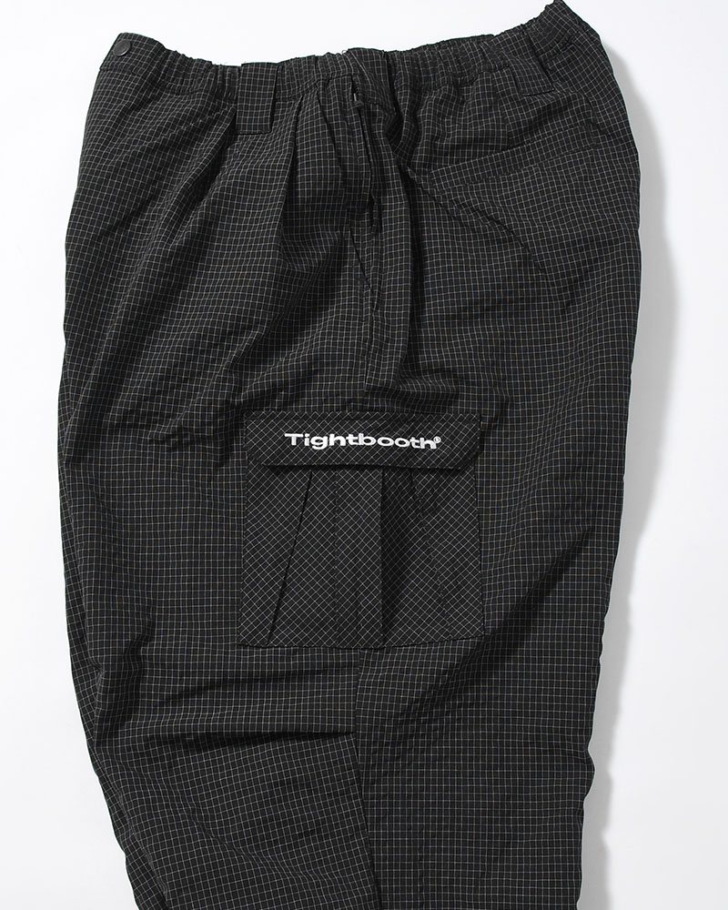 RIPPLE PLAID BALLOON PANTS -BLACK-