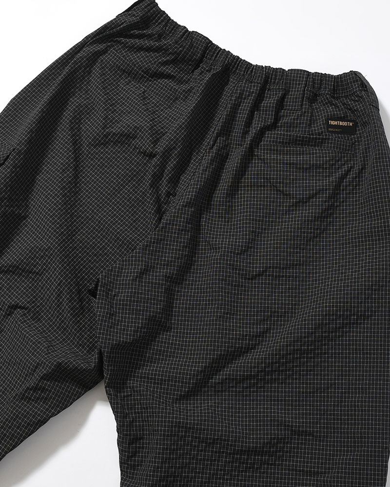 RIPPLE PLAID BALLOON PANTS -BLACK-