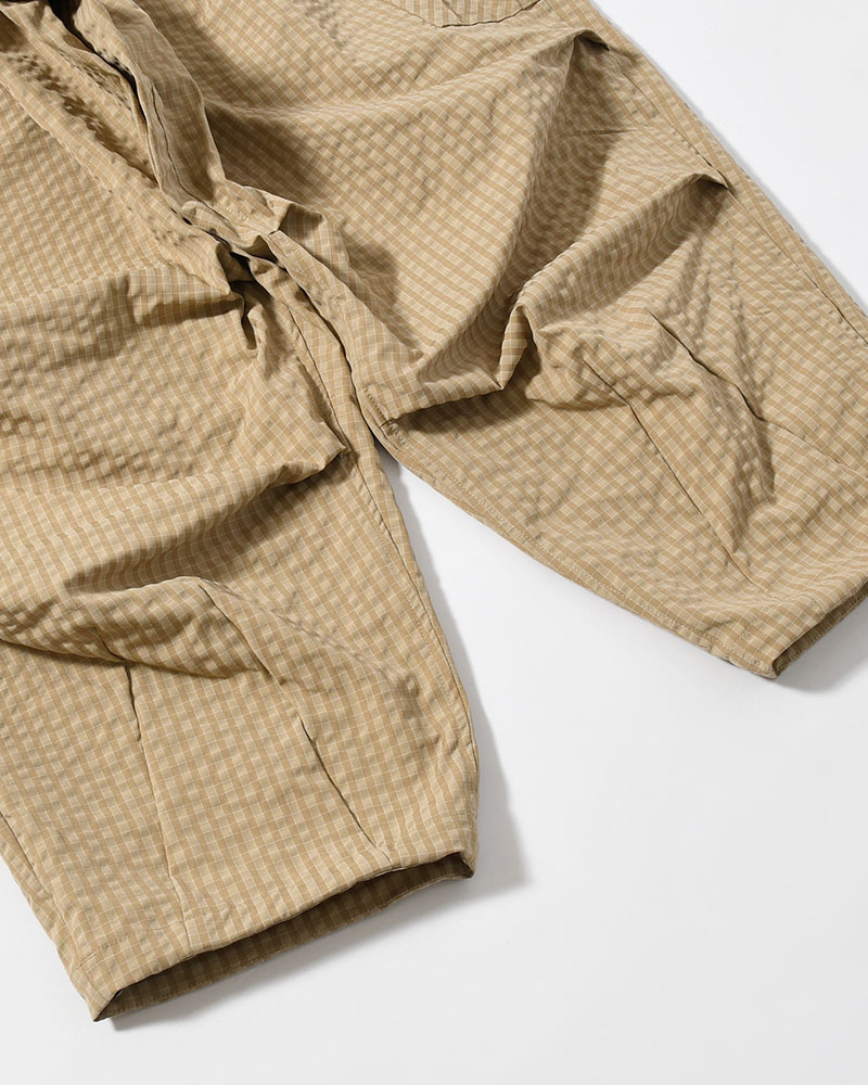 RIPPLE PLAID BALLOON PANTS -BEIGE-