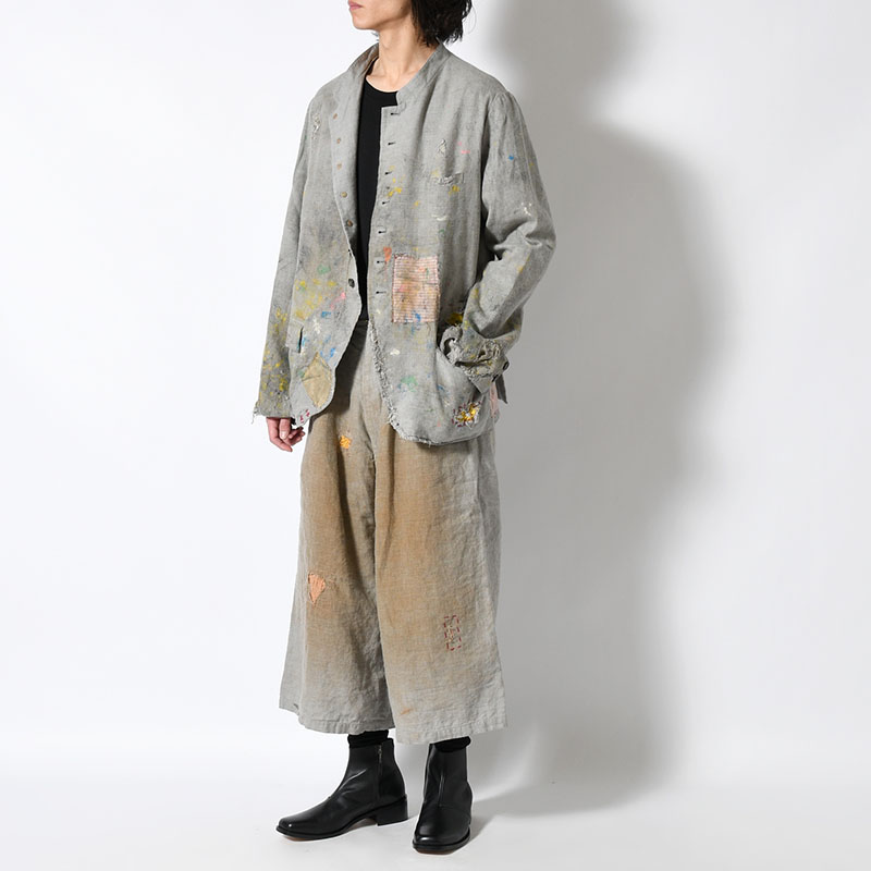 DESTROYED REBEL WEIRD LENGTH SHORTS -GRAY-