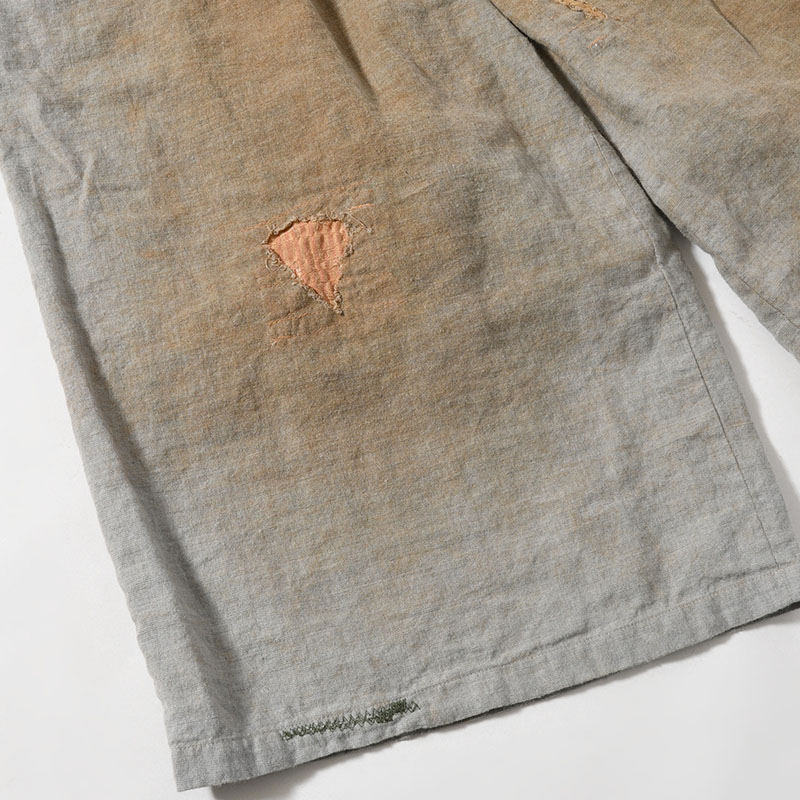 DESTROYED REBEL WEIRD LENGTH SHORTS -GRAY-