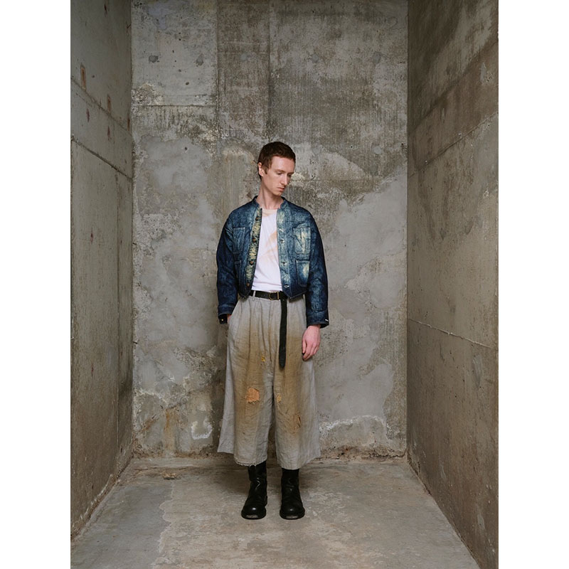 DESTROYED REBEL WEIRD LENGTH SHORTS -GRAY-