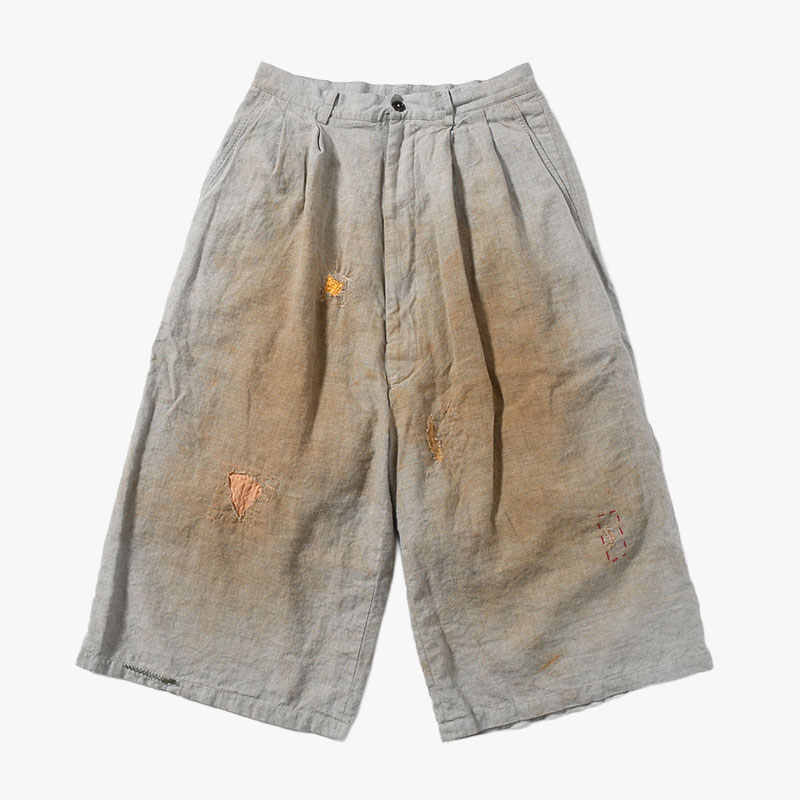 DESTROYED REBEL WEIRD LENGTH SHORTS -GRAY-