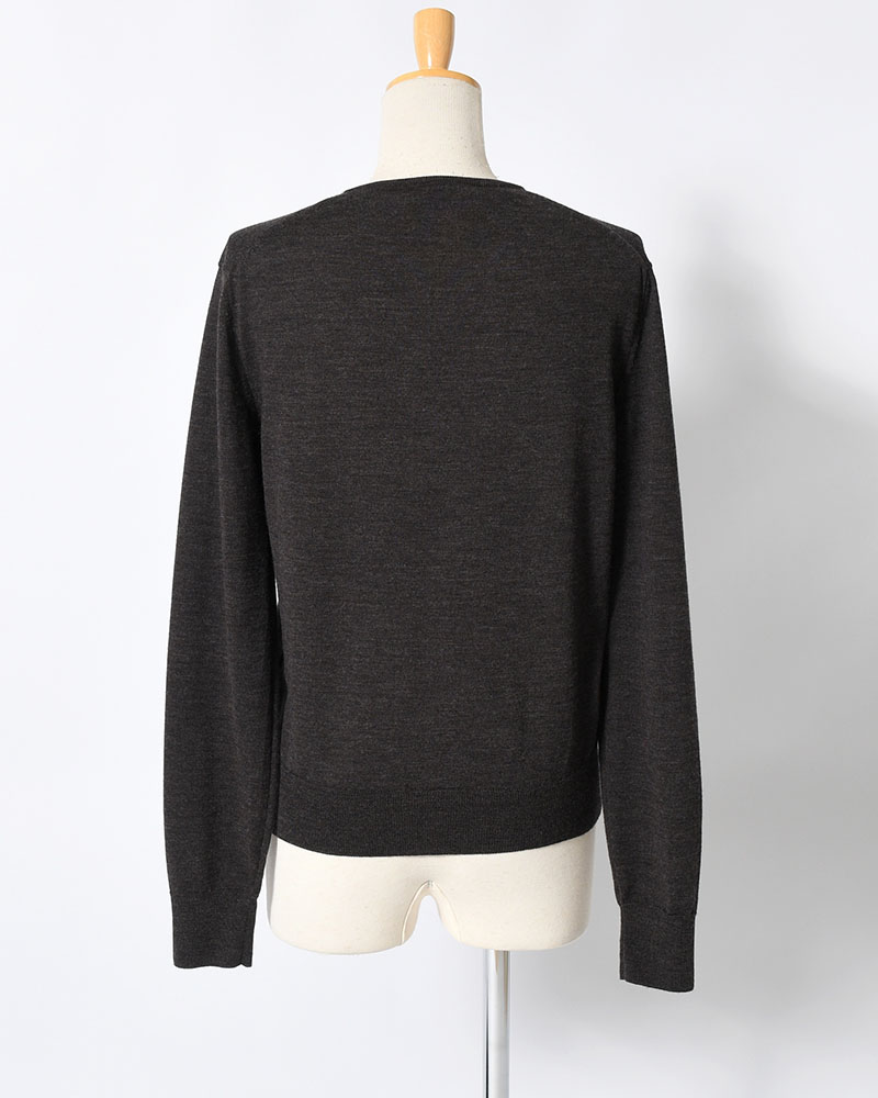 WOOL V-NECK KNIT (Women) -CHARCOAL-