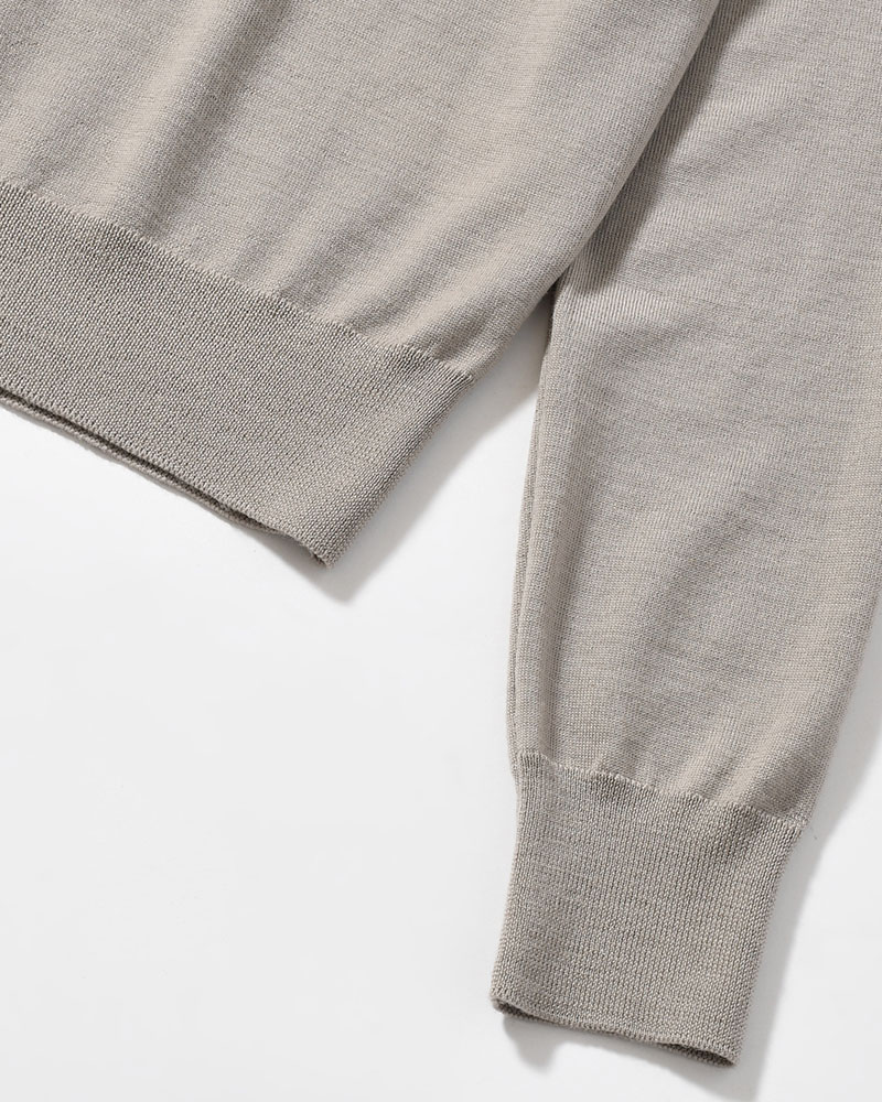 WOOL V-NECK KNIT (Women) -LIGHT KHAKI-