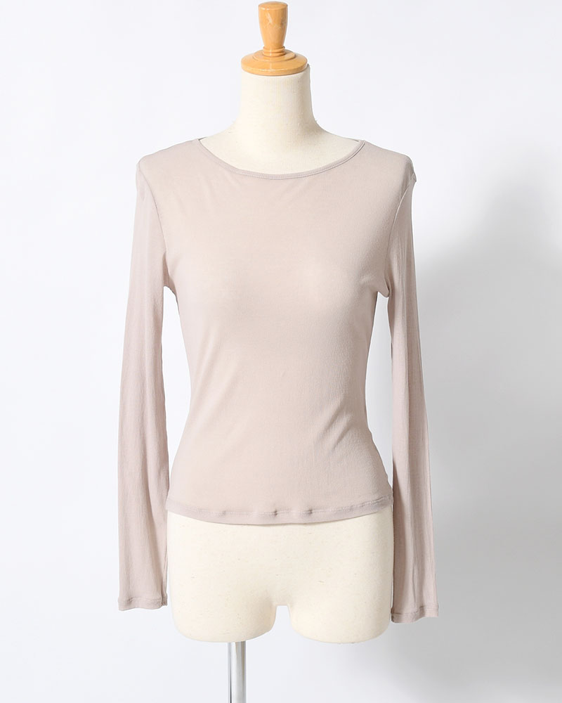 ROUND T-SHIRT (Women) -BEIGE-
