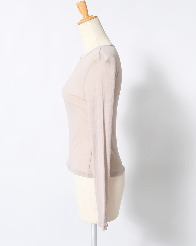 ROUND T-SHIRT (Women) -BEIGE-