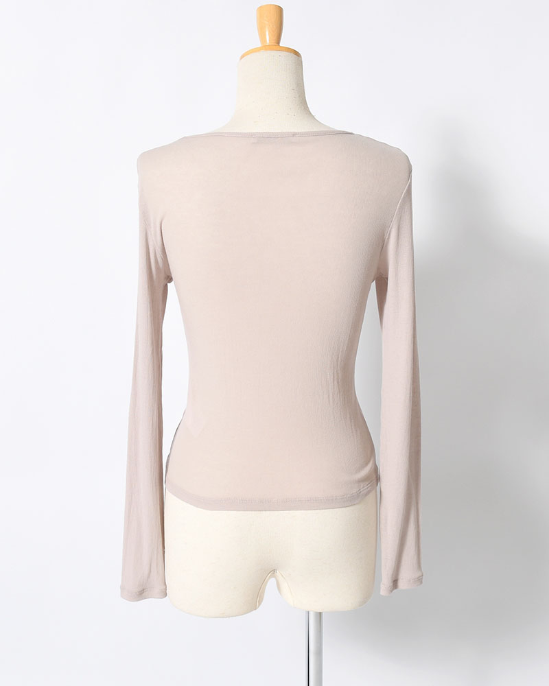 ROUND T-SHIRT (Women) -BEIGE-