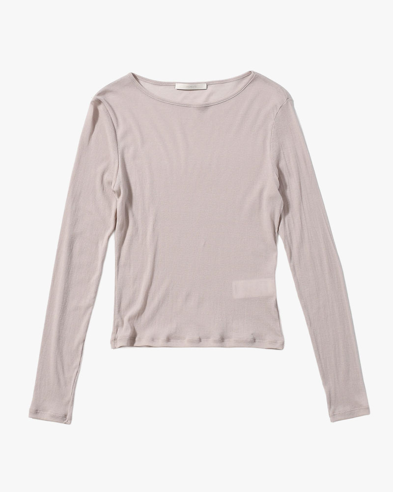 ROUND T-SHIRT (Women) -BEIGE-