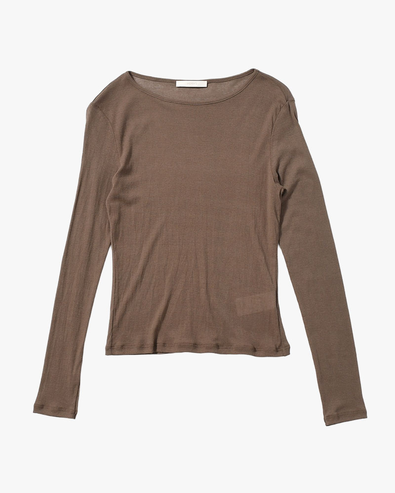 ROUND T-SHIRT (Women) -BROWN-