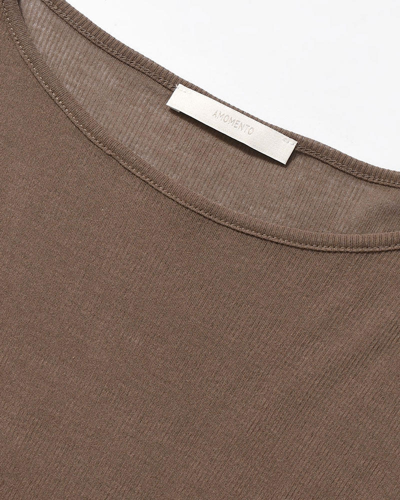 ROUND T-SHIRT (Women) -BROWN-