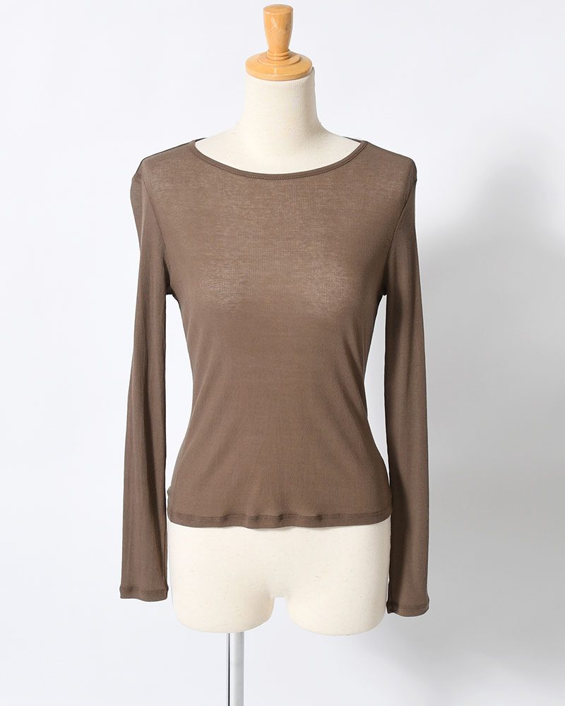 ROUND T-SHIRT (Women) -BROWN-
