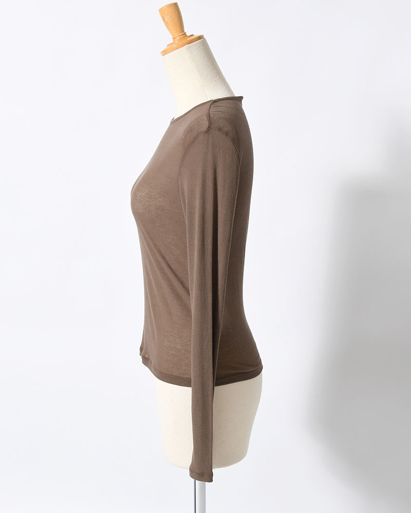 ROUND T-SHIRT (Women) -BROWN-