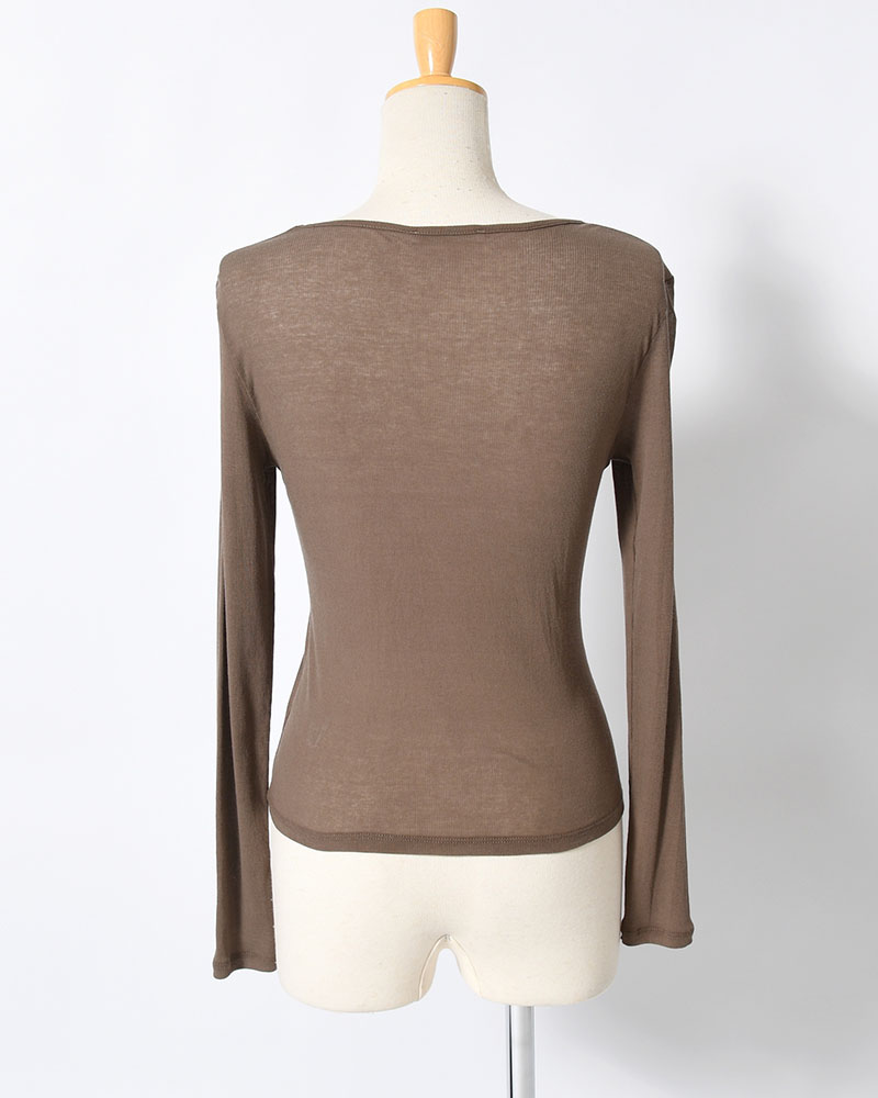 ROUND T-SHIRT (Women) -BROWN-