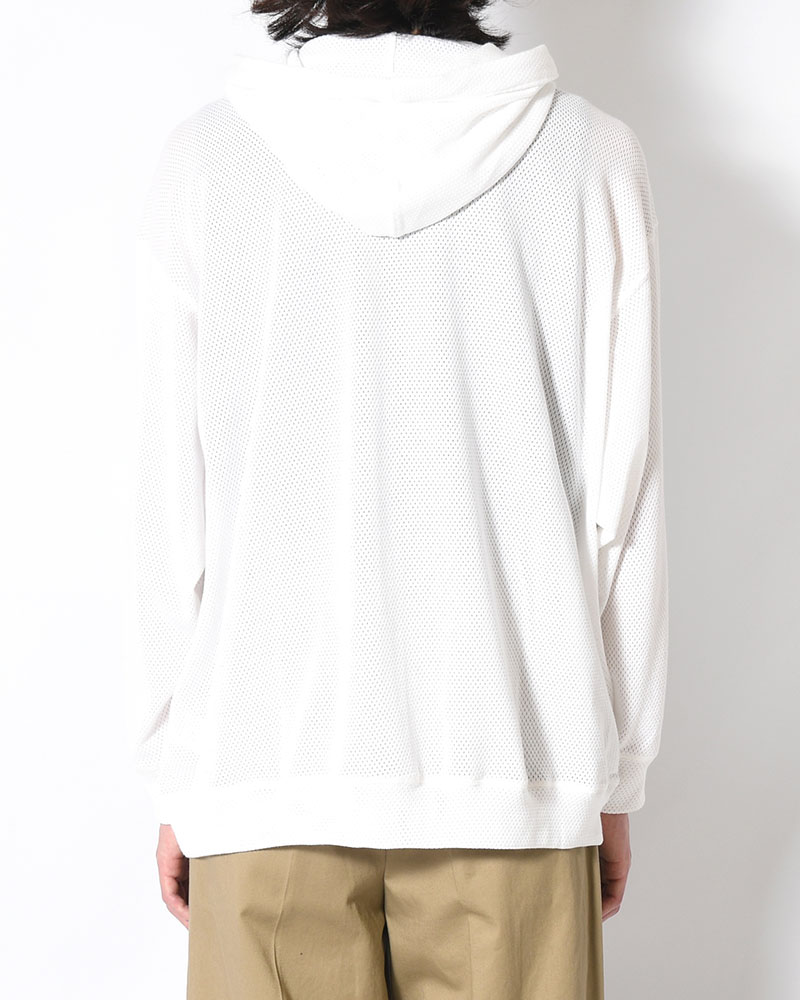 COTTON MESH HOODIE -WHITE-