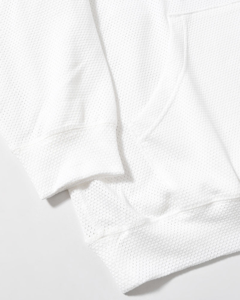 COTTON MESH HOODIE -WHITE-