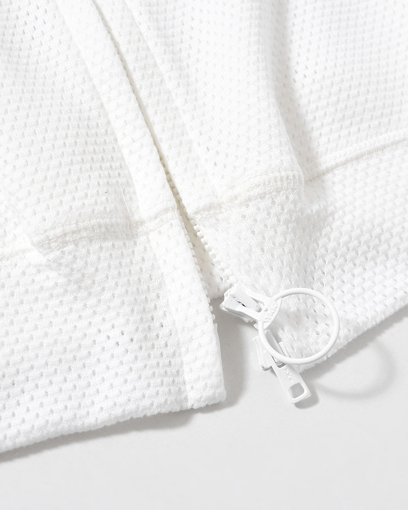 COTTON MESH HOODIE -WHITE-