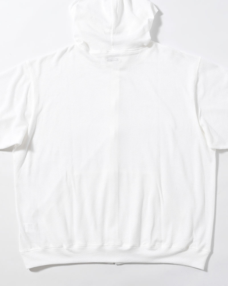 COTTON MESH HOODIE -WHITE-