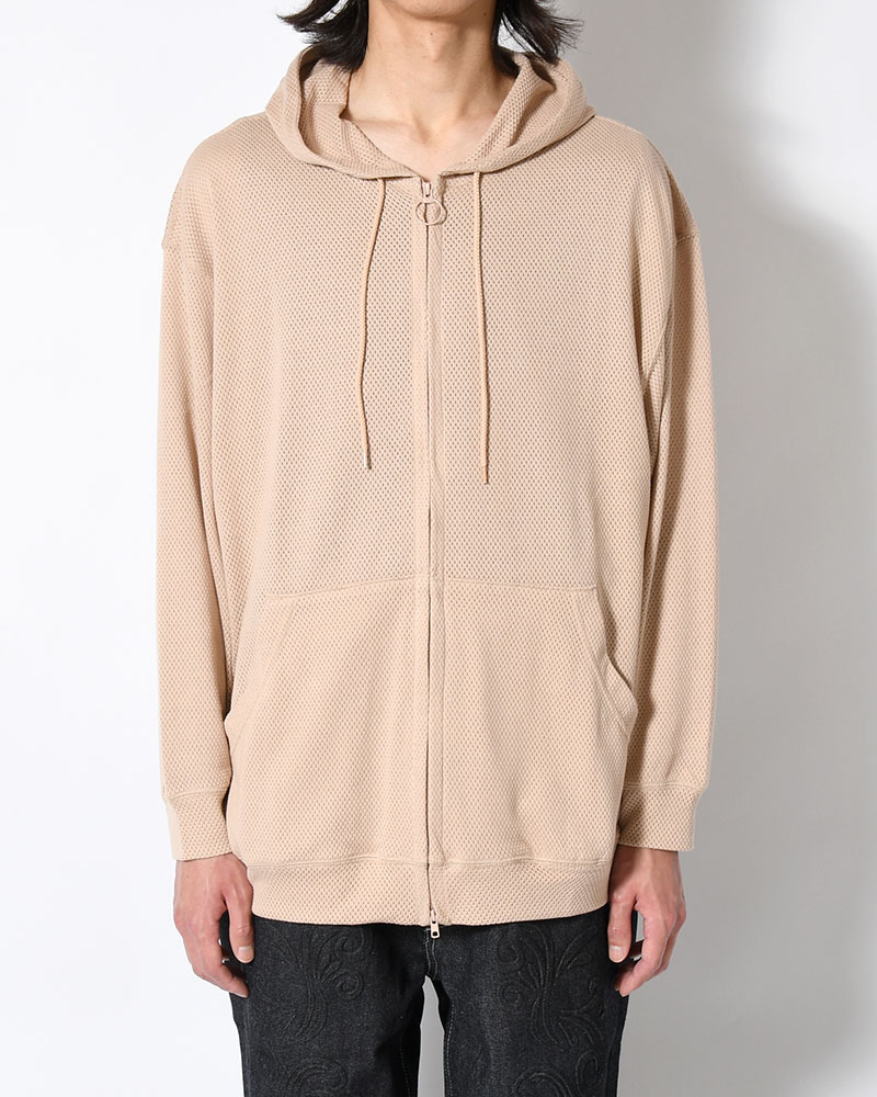 COTTON MESH HOODIE -BEIGE-